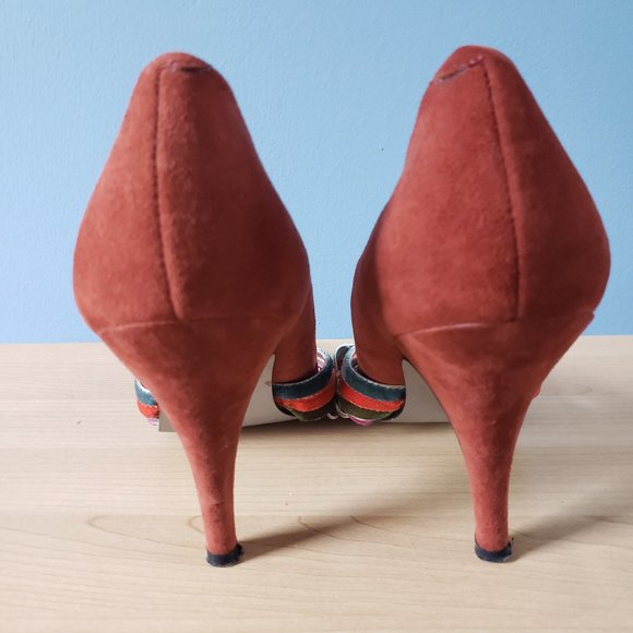 Steve Madden Velvett Peep-toe Suede Heels/ Size 9 - Picture 3 of 7